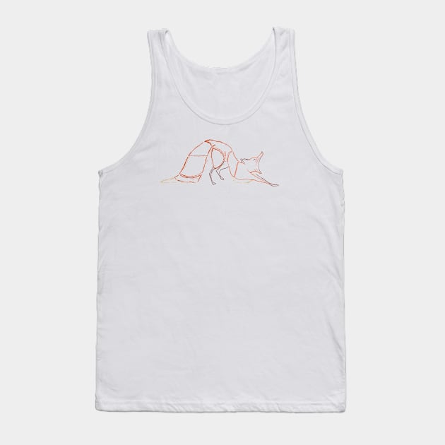 Fox sleepy yawning lineart Tank Top by Uwaki